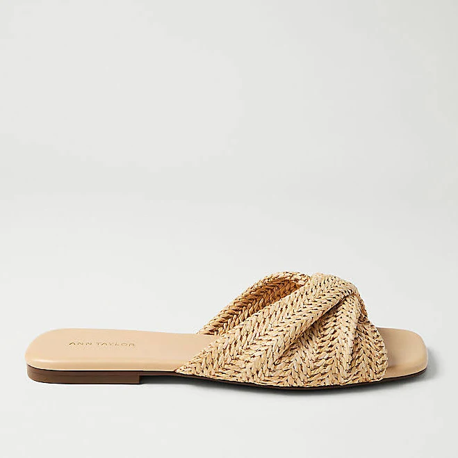 shoes Ann Taylor Women's Weekend Knotted Straw Flats Ann Taylor $158