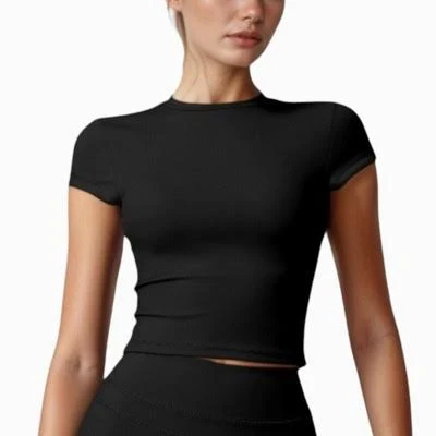 top Anna-Kaci Active Women's Fitted Round Neck Short Sleeve Stretch Performance Tee Target $31.99