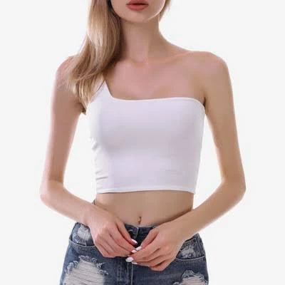 top Anna-Kaci Women's One-Shoulder Ribbed Stretch Fit Crop Top Target $31.99