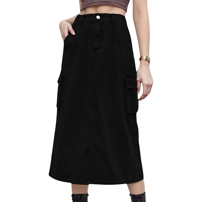 skirt Anna-Kaci Women's Utility Midi Skirt with Side Cargo Pockets Kohl's $54