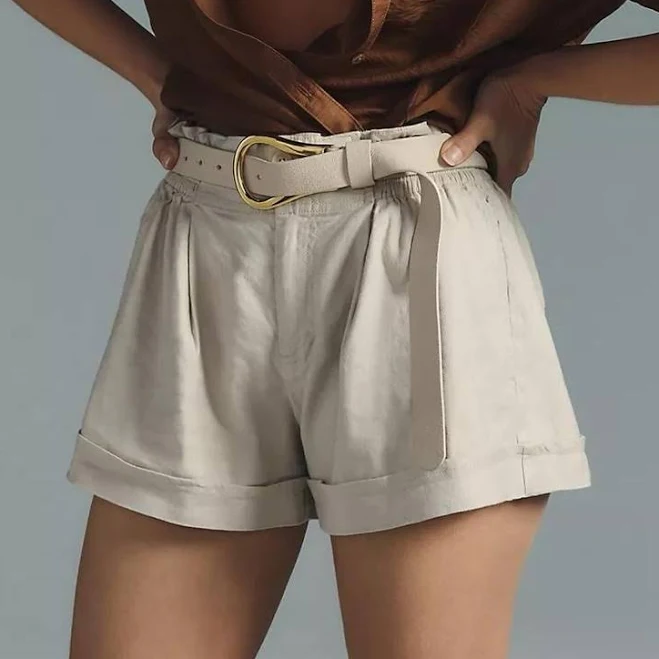 bottoms Anthropologie Shorts | Anthropologie Smocked Paperbag Waist Linen Beige Khaki Shorts | Color: Cream | Size: 6 | Samuelevans489's Closet Poshmark $25