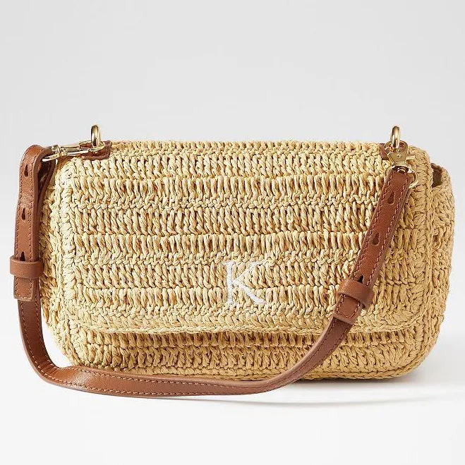 bag Antibes Handwoven Raffia Shoulder Bag Mark and Graham $64.99