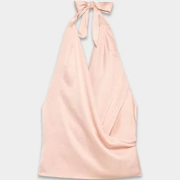 top Aritzia Wilfred Women's Martini Satin Halter Blouse Aritzia $61.6