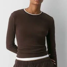 top Aritzia Women's Homestretch Rib Blouse Aritzia $38