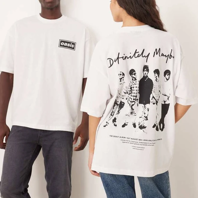 top ASOS DESIGN Unisex oversized t-shirt with prints in white ASOS $35.99