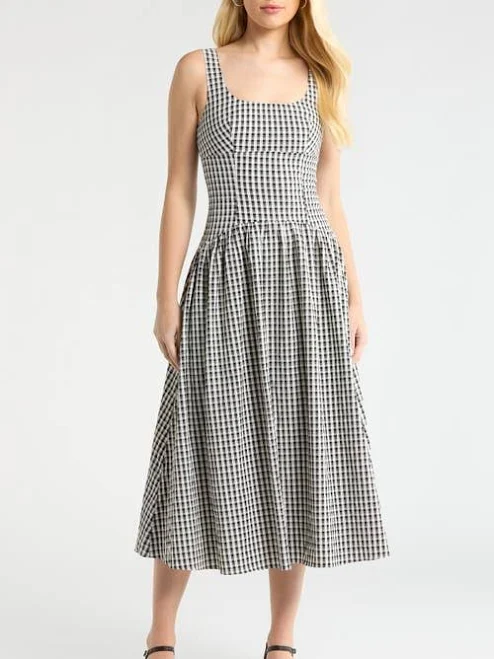 dress Astr The Label Cara Gingham Midi Dress Nordstrom $99