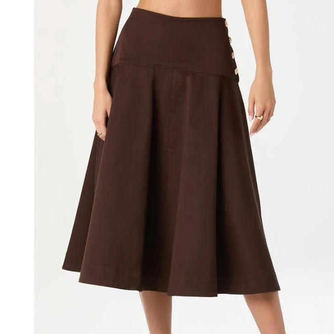 skirt Astr The Label Women's Drop Waist Stretch Cotton Midi Skirt Nordstrom $69.3