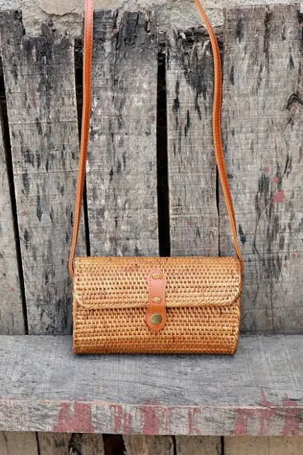 bag Bali Handwoven Rattan Crossbody Bag Etsy - Seller $34.99