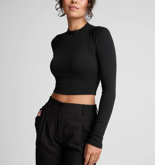 top Beyond Yoga Contours Mock Neck Cropped Top Beyond Yoga $22.98