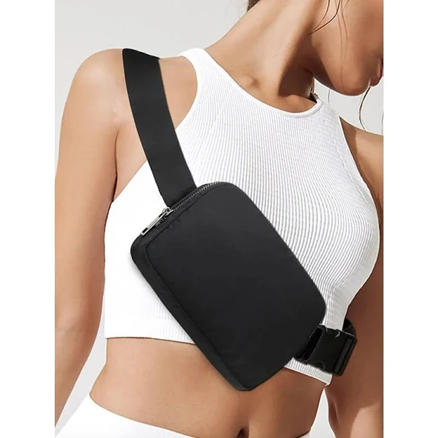 bag Black Nylon Crossbody Waist Pack for Phone, Running, Hiking, Cycling - Minimalist Unisex Design AliExpress $23.48