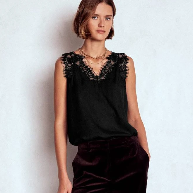 top Boden Women's Silk-Blend Lace Cami Top Boden $130
