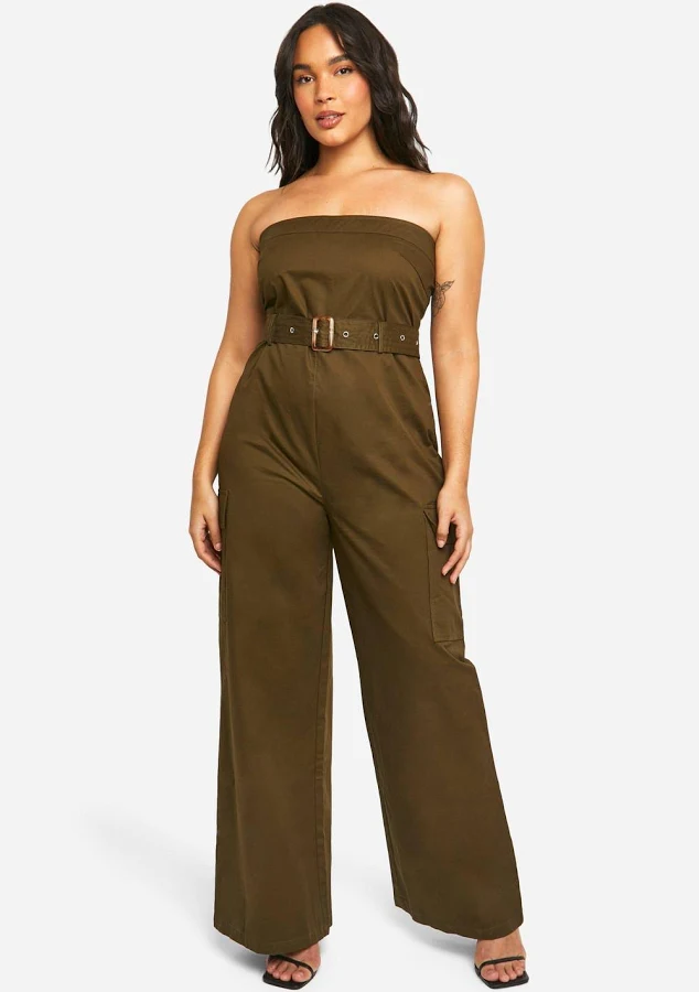 jumpsuit Boohoo Women's Plus Size Utility Bandeau Belted Jumpsuit Nasty Gal - US $42.4