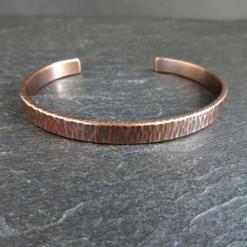 accessory Bronze Cuff Bracelet with Hammered Bark Texture Cinnamon Jewellery $40.41