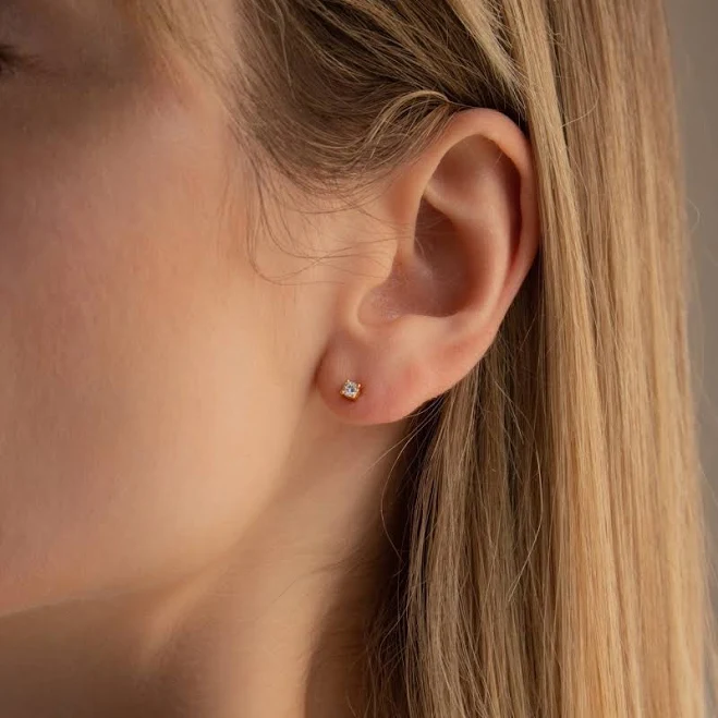 accessory Caitlyn Minimalist Booker Tiny Diamond Stud Earrings in Silver Caitlyn Minimalist $26