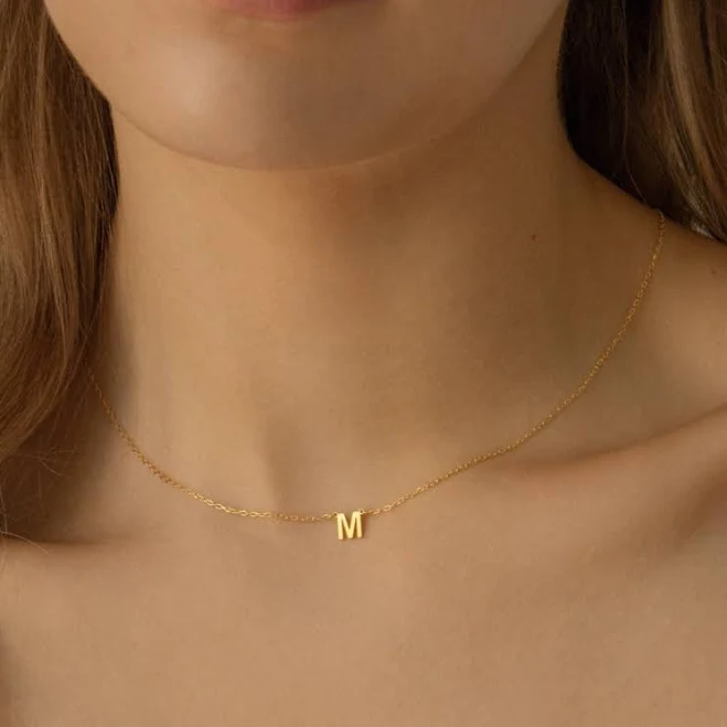 accessory Caitlyn Minimalist Custom Alice Dainty Initial Necklace Caitlyn Minimalist $37.6