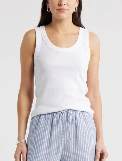 top Caslon Scoop Neck Rib Cotton Tank Nordstrom $24