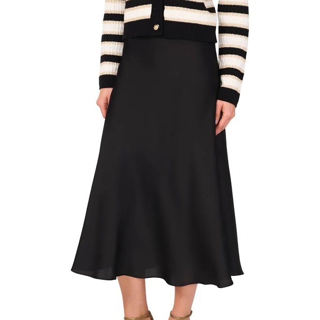 skirt CeCe Women's High-Rise Bias Cut Satin Midi Skirt Macy's $48.3