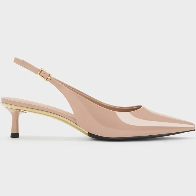 shoes Charles & Keith Curtis Patent Slingback Kitten Heels charleskeith.com $89
