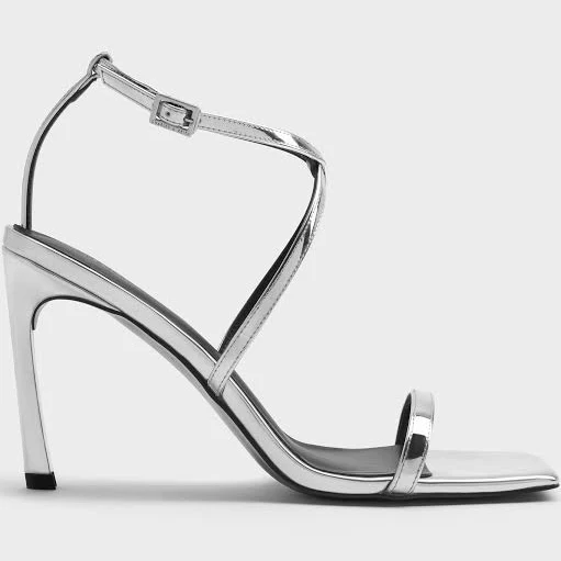 shoes Charles & Keith Patent Strappy Heeled Sandals charleskeith.com $89