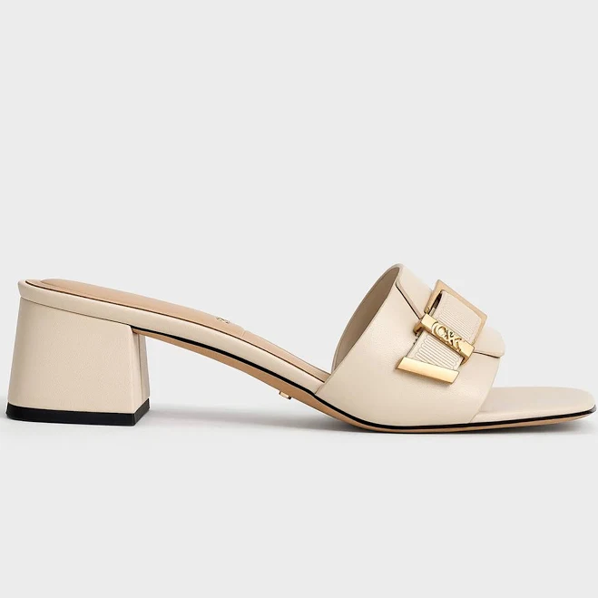 shoes Charles & Keith Whitney Leather Heeled Mules charleskeith.com $119