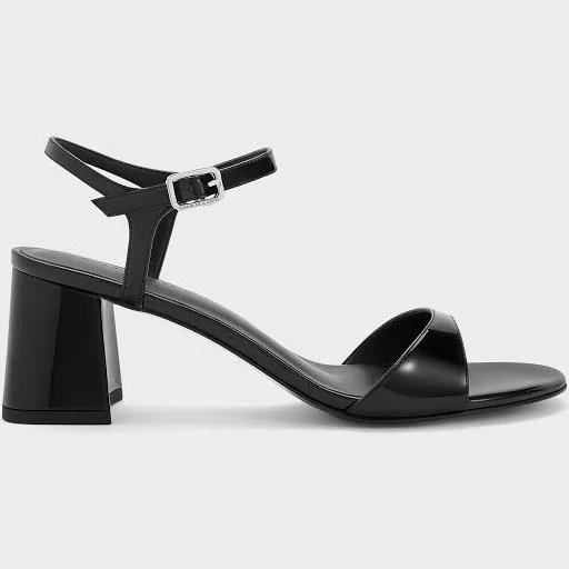 shoes Charles & Keith Women's Patent Ankle-Strap Block-Heel Sandals charleskeith.com $76