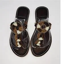 shoes Chocolate Brown Boho Handbeaded leather flip flop flat sandals EU 37 US 6.5 9" L eBay $35