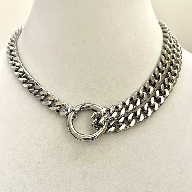 accessory Chunky Silver Miami Cuban Chain Necklace Etsy - Seller $62