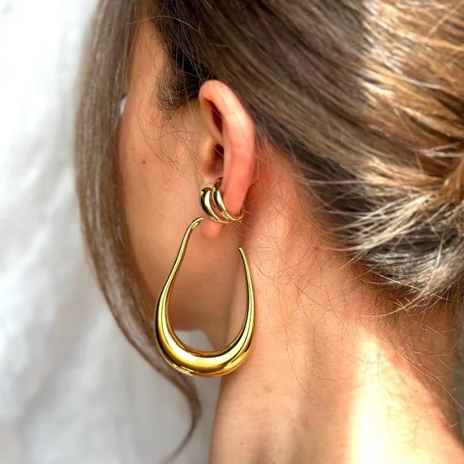 accessory Chunky Statement Gold Earrings Etsy - Seller $44.58