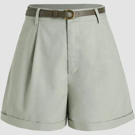 bottoms CIDER Women's Linen-Blend High Waist Belted Shorts Wide Leg Summer Cider $29.9