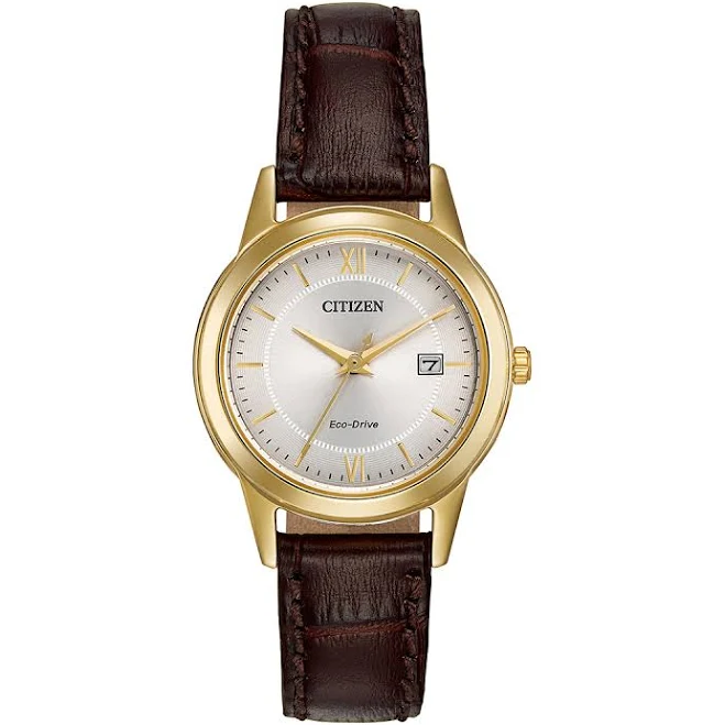 accessory Citizen Ladies' Corso Stainless Steel Watch with Brown Leather Strap Riddle's Jewelry $250.75
