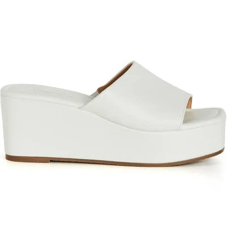 shoes City Chic Women's Plus Size Wide Fit Slidey White Platform City Chic $25