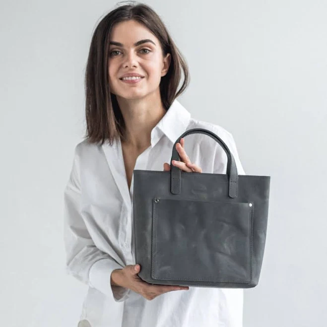 bag Classic Leather Mini Tote Bag with Crossbody Strap GreatBrown $65.6