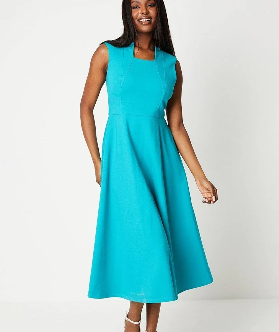 dress Coast Women's Fold Detail Ponte Midi Dress boohoo USA $70