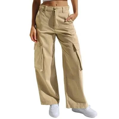 cargo pants Coolmee Women's High-Waisted Wide-Leg Cargo Pants with 6 Pockets Target $41.29