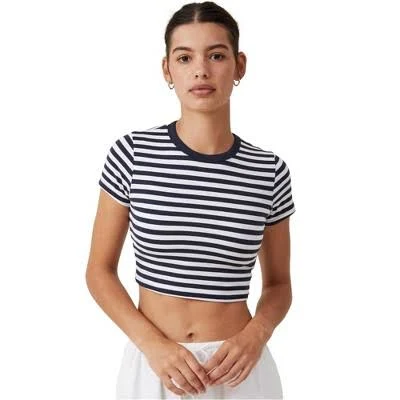 top Cotton On Women's Striped Micro Basic T-Shirt Target $12.99