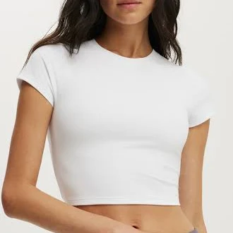 top Cotton On Women's Ultra Soft Cropped Fitted T-shirt Cotton On $24.99