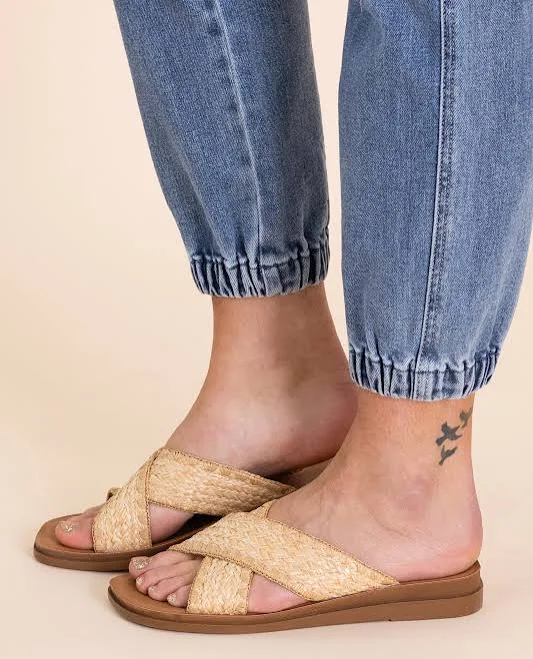 shoes Criss Cross Raffia Sandals Filly Flair $21.99