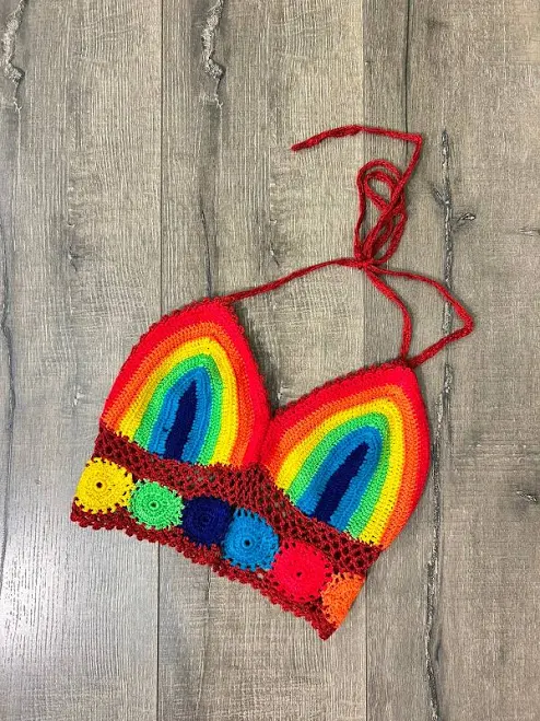 crop top Crochet Halter Tie Crop Top Gringo Fairtrade $26