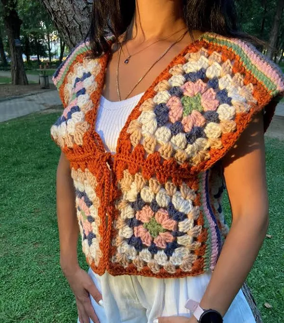 crop top Crocheted Vest Etsy - Seller $65