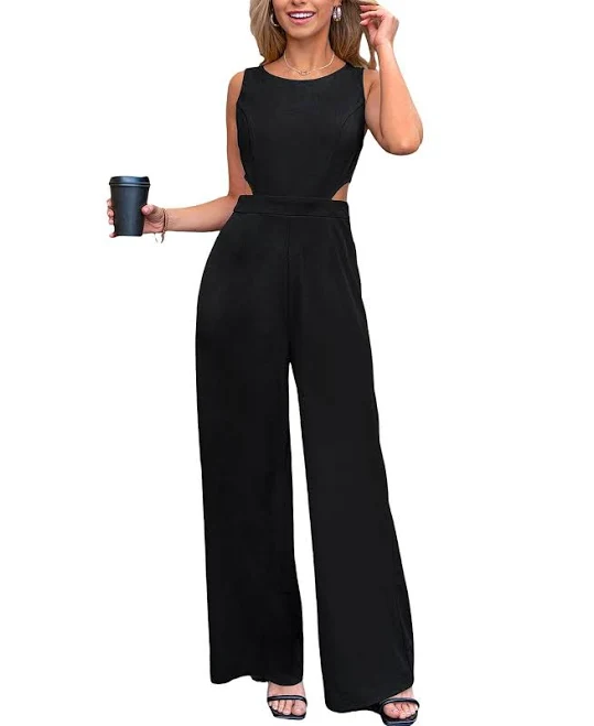 jumpsuit Cupshe Casual Work Sleeveless Cutout Wide Leg Jumpsuit Macy's $62.99