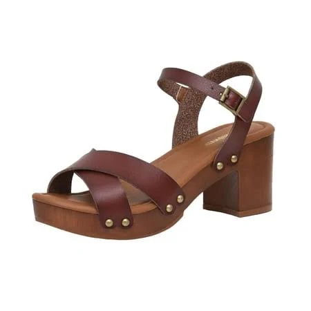 shoes Cushionaire Women's Slate Faux Wood Platform Sandals Walmart - Next Step Group Inc $44.99