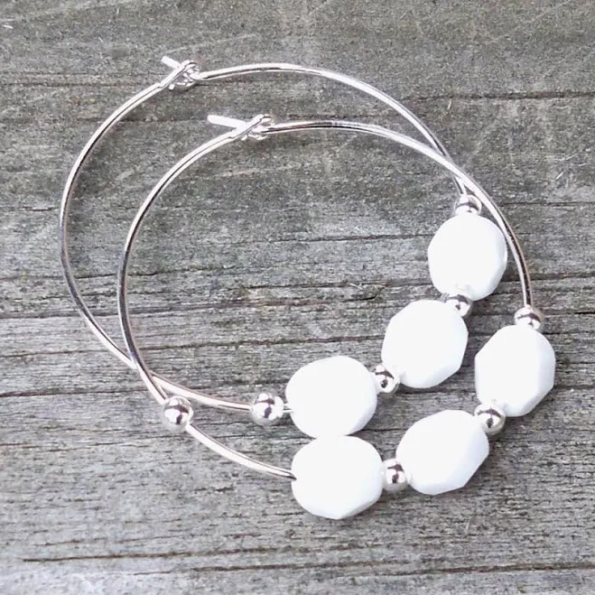 accessory Czech Glass Beaded Hoop Earrings Etsy - jewelbytessyla $18.75