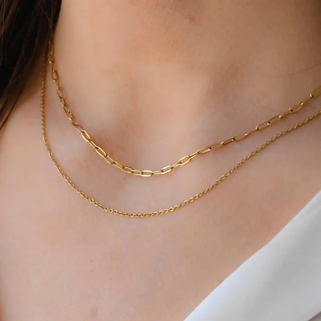 accessory Dainty Layered Gold Chain Necklace Stack Set Etsy - DaintyJools $25.85