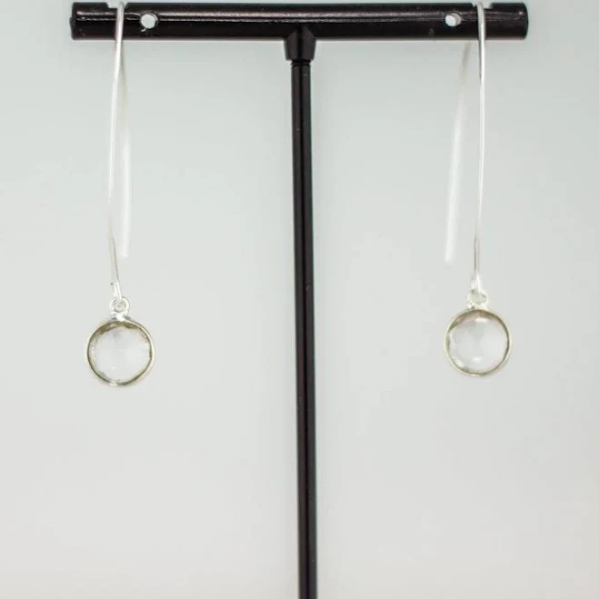 accessory Dainty Minimalist Clear Quartz Crystal Drop Earrings Etsy - Seller $24