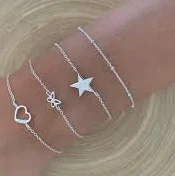 accessory Dainty Sterling Silver Charm Bracelet, Heart, Star, Butterfly, Ball Chain Etsy $26.12