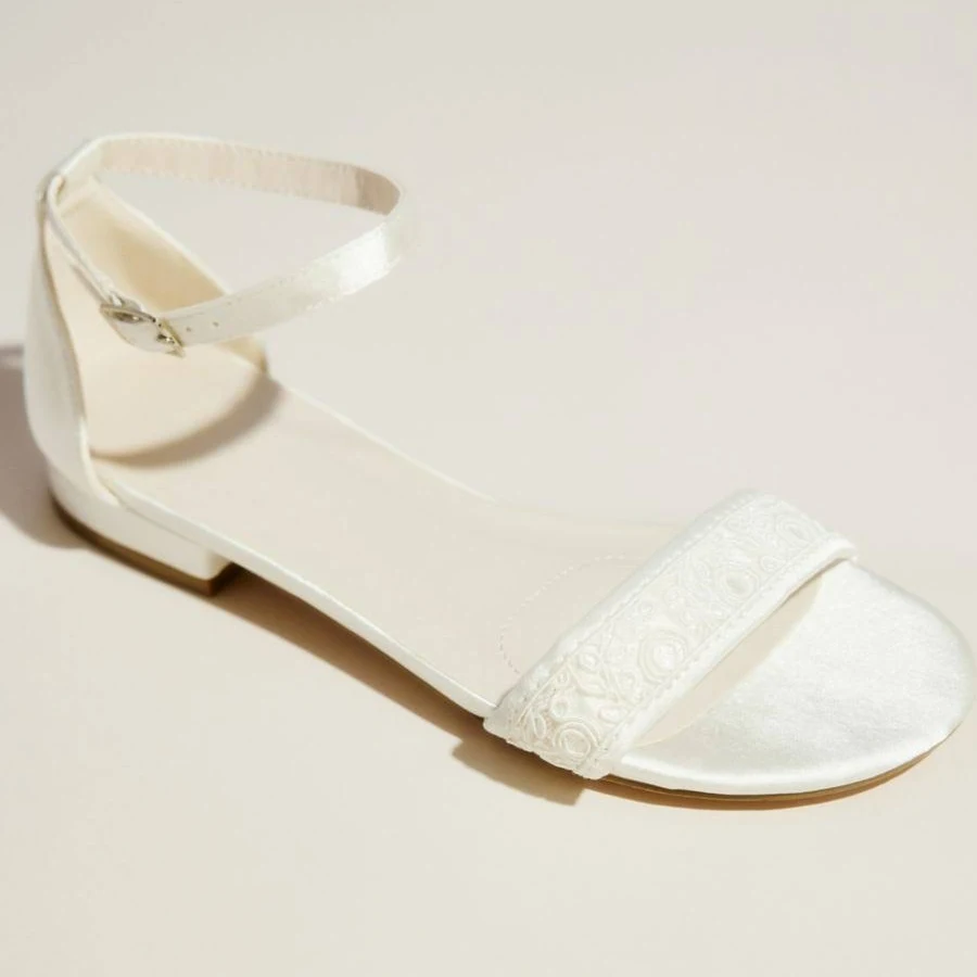 shoes David's Bridal Melissa Sweet Lace Strap Flat Sandals David's Bridal $26.99