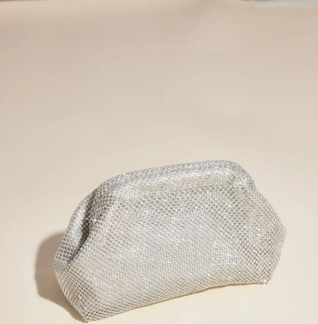 bag David's Bridal Metal Mesh Clutch with Chain Strap David's Bridal $49.95