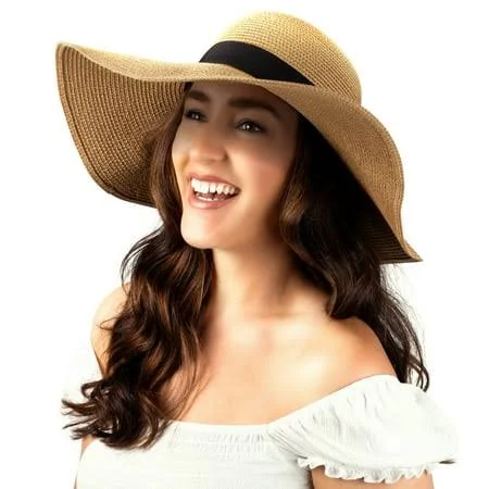 accessory Debra Weitzner Women's Floppy Wide Brim Foldable Straw Sun Hat Walmart - Debra Weitzner $17.99