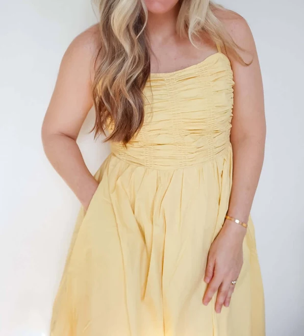 dress Demi Smocked Bodice Midi Dress Phoenix Shop $55