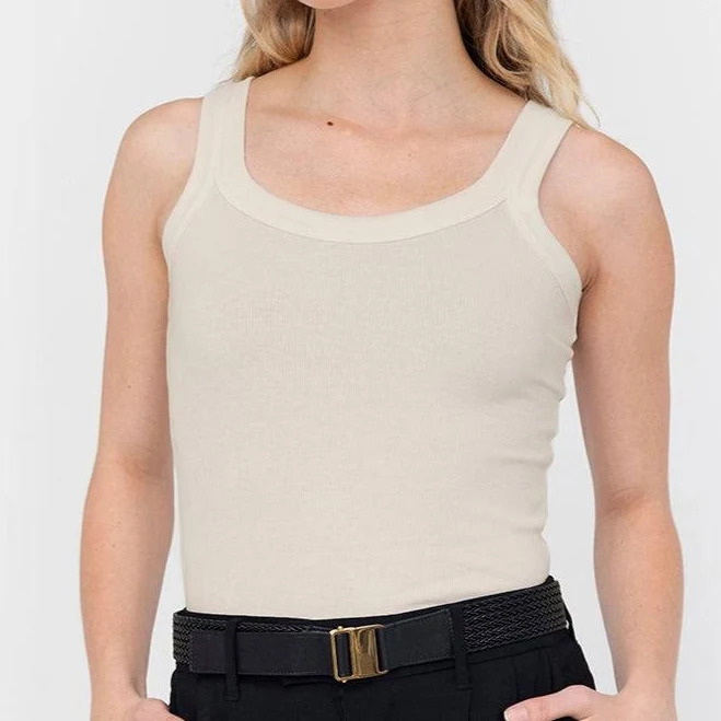 top EasyStandard Women's Rib Fitted Scoop Tank EasyStandard $36